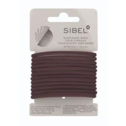 SIBEL Elastische Haarbandjes Bruin Dik 12st