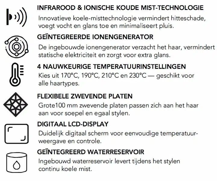 Max Pro Infra Steam Straightener - Afbeelding 3